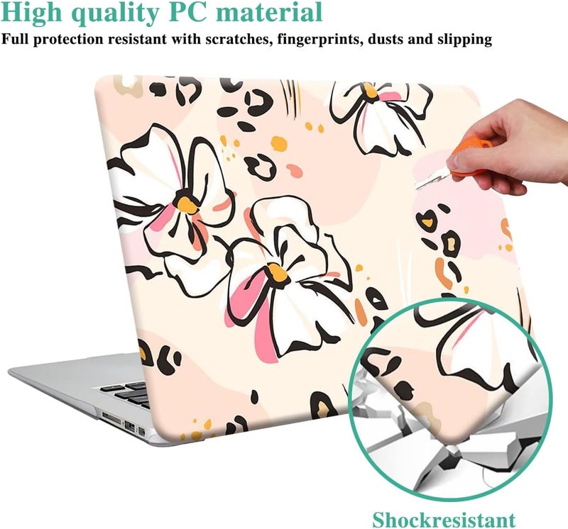 FUNUT for MacBook Air 13 inch Case M1 2021 2020 2019 2018 Release A2337 A2179 A1932 Touch ID, MacBook Air M1 Cover Laptop Plastic Hard Shell Case & Keyboard Cover MacBook Air 13 inch, Floral - Image 2